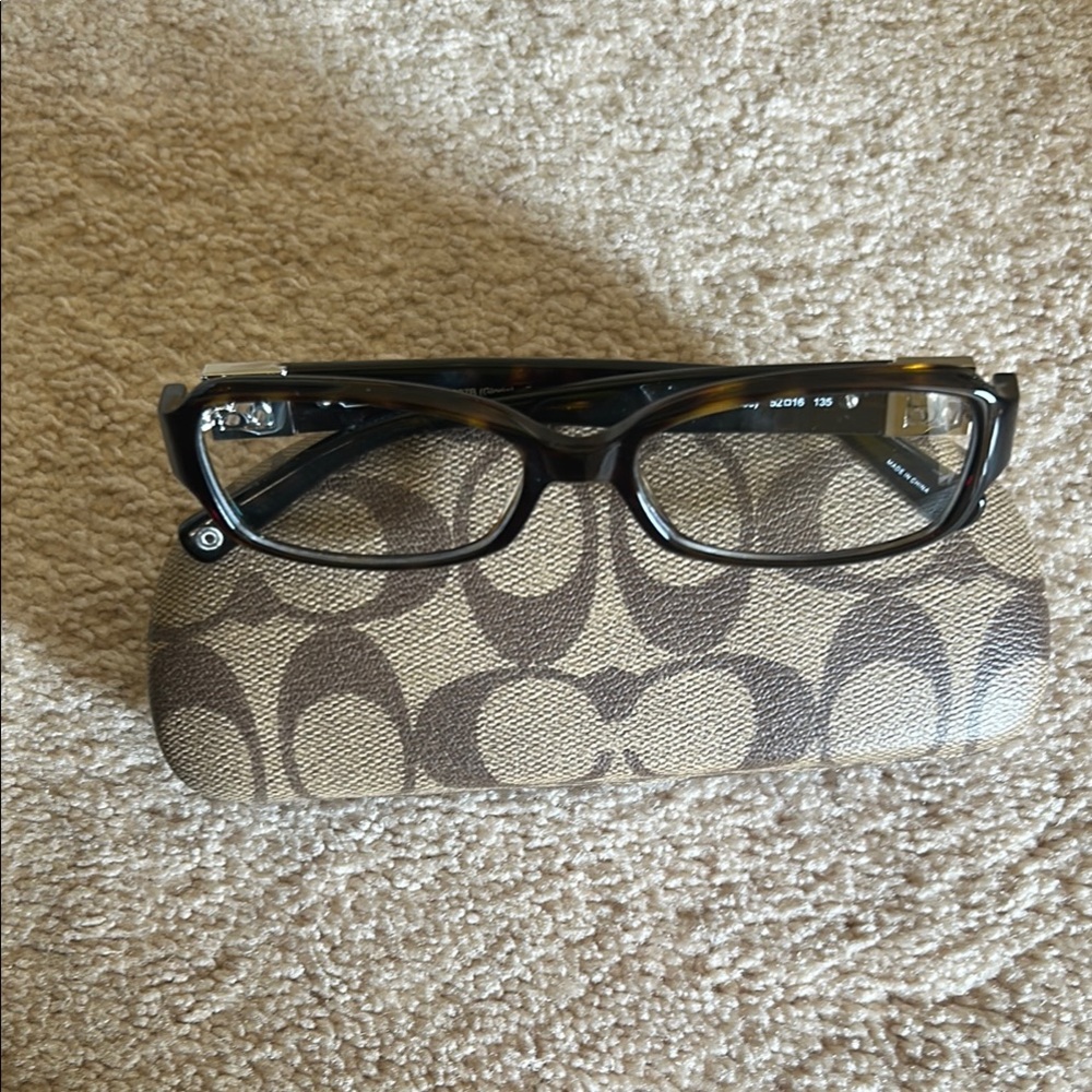 Coach Tortoise Shell Glasses with Case - Picture 3 of 3
